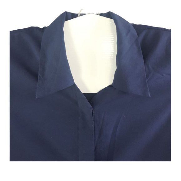 Vintage Image Women ( pit to pit is 28") Navy Blue Buttons Down Collared - Picture 3 of 7